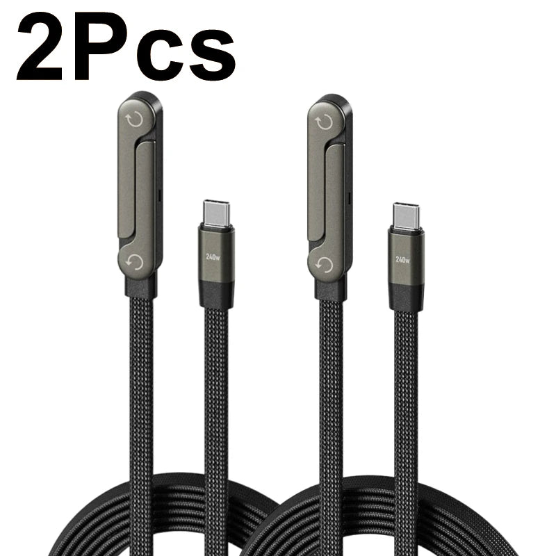 Cable de carga rápida tipo C de 240 W con soporte para teléfono