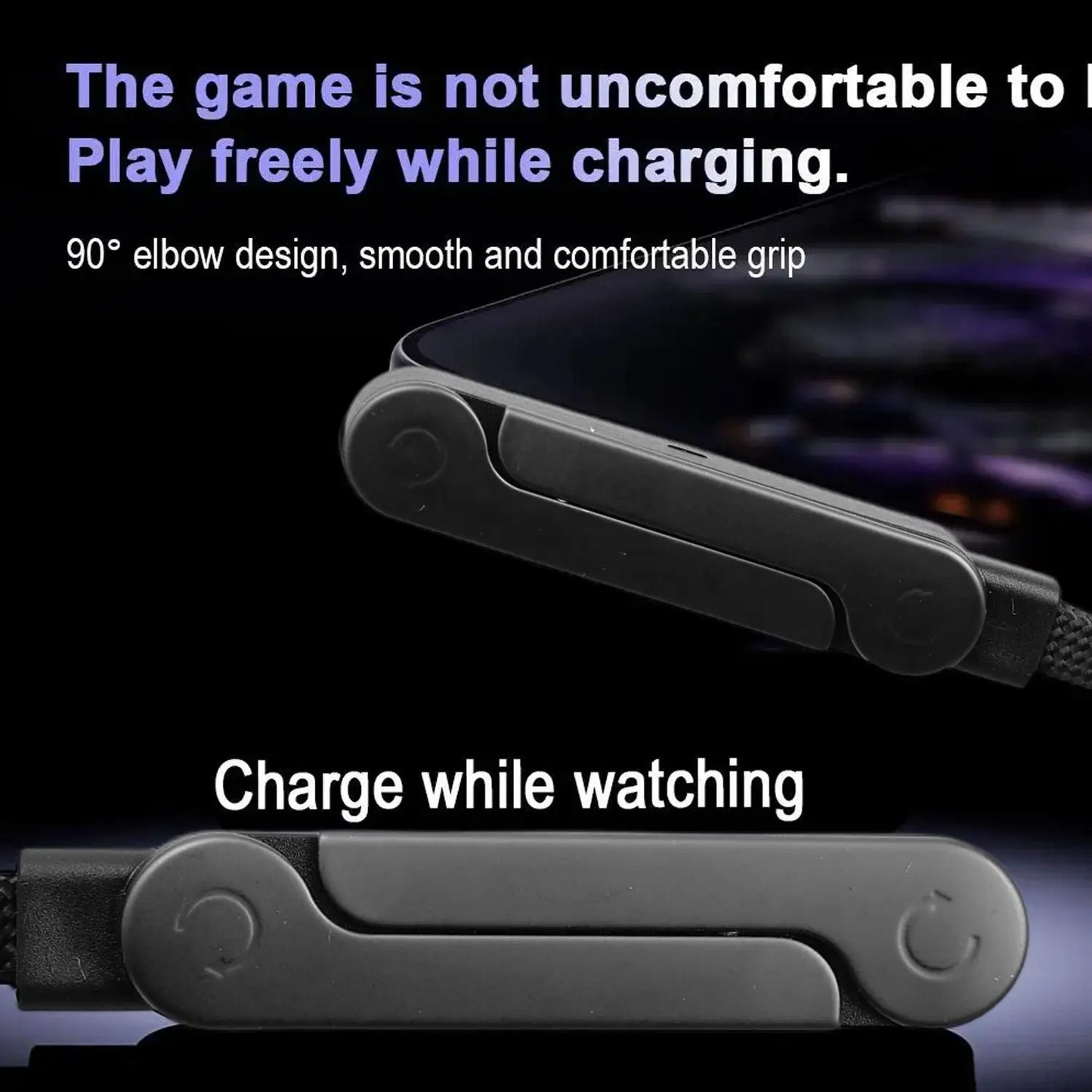 Cable de carga rápida tipo C de 240 W con soporte para teléfono