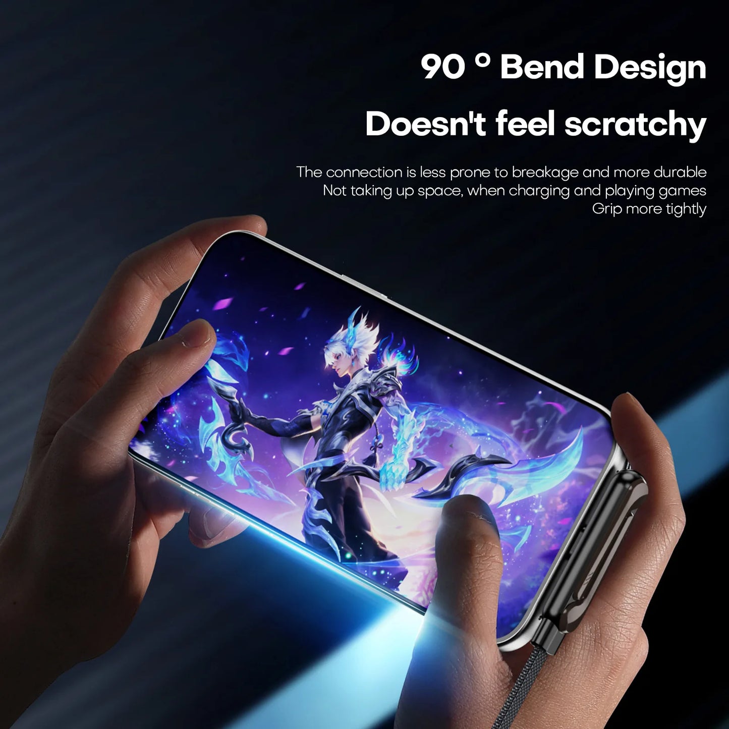 Cable de carga rápida tipo C de 240 W con soporte para teléfono